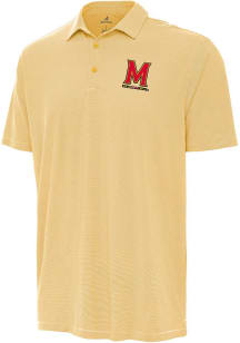 Antigua Maryland Terrapins Mens Gold Twine Short Sleeve Polo