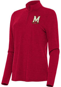 Antigua Maryland Terrapins Womens Red Bright Qtr Zip