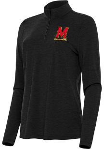 Antigua Maryland Terrapins Womens Black Bright Qtr Zip