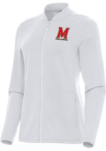 Antigua Maryland Terrapins Womens White Continual Light Weight Jacket