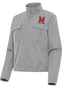 Antigua Maryland Terrapins Womens Grey Even Par Light Weight Jacket
