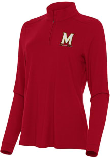 Antigua Maryland Terrapins Womens Red Intent Qtr Zip