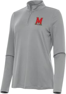 Antigua Maryland Terrapins Womens Grey Reprocess Recycled Qtr Zip