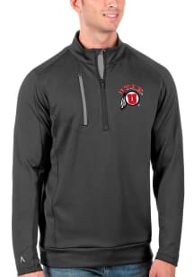 Antigua Utah Utes Mens Grey Generation Long Sleeve Qtr Zip Pullover