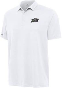 Antigua Navy Midshipmen Mens White Reprocess Recycled Short Sleeve Polo