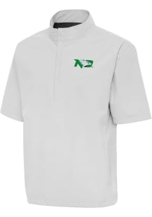 Antigua North Dakota Fighting Hawks Mens Grey Brisk Short Sleeve Jacket