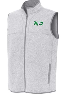 Antigua North Dakota Fighting Hawks Mens Grey Fortune Sleeveless Jacket