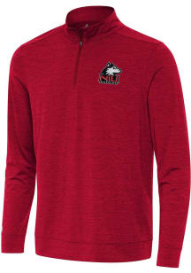 Antigua Northern Illinois Huskies Mens Red Bright Long Sleeve Qtr Zip Pullover
