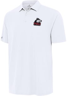 Antigua Northern Illinois Huskies Mens White Era Short Sleeve Polo