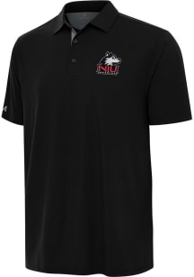 Antigua Northern Illinois Huskies Mens Black Era Short Sleeve Polo
