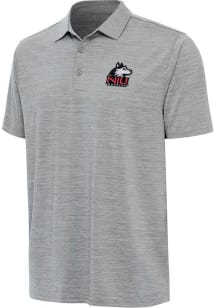 Antigua Northern Illinois Huskies Mens Grey Layout Short Sleeve Polo