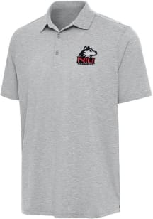 Antigua Northern Illinois Huskies Mens Grey Par 3 Short Sleeve Polo