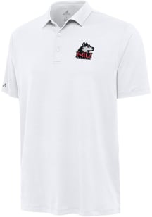 Antigua Northern Illinois Huskies Mens White Reprocess Recycled Short Sleeve Polo