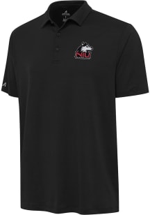 Antigua Northern Illinois Huskies Mens Black Reprocess Recycled Short Sleeve Polo
