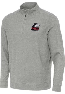 Antigua Northern Illinois Huskies Mens Grey Subtle Long Sleeve Qtr Zip Pullover