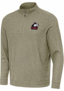 Antigua Northern Illinois Huskies Mens Olive Subtle Long Sleeve Qtr Zip Pullover
