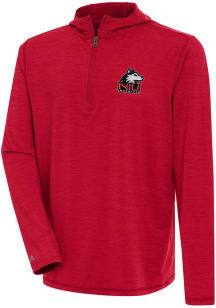 Antigua Northern Illinois Huskies Mens Red Tidy Long Sleeve Qtr Zip Pullover