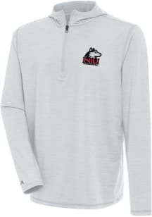 Antigua Northern Illinois Huskies Mens Grey Tidy Long Sleeve Qtr Zip Pullover