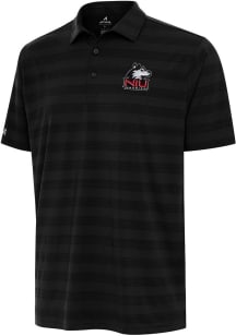 Antigua Northern Illinois Huskies Mens Black Tunnel Short Sleeve Polo