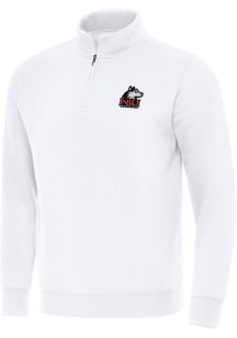 Antigua Northern Illinois Huskies Mens White Victory Long Sleeve Qtr Zip Pullover