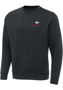 Antigua Northern Illinois Huskies Mens Charcoal Victory Long Sleeve Crew Sweatshirt