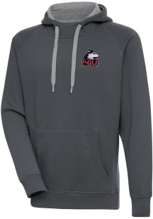 Antigua Northern Illinois Huskies Mens Charcoal Victory Long Sleeve Hoodie