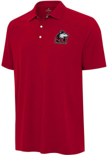 Antigua Northern Illinois Huskies Mens Red Western Short Sleeve Polo