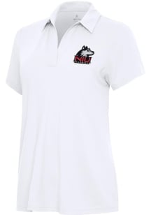 Antigua Northern Illinois Huskies Womens White Era Short Sleeve Polo Shirt