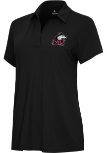 Antigua Northern Illinois Huskies Womens Black Era Short Sleeve Polo Shirt