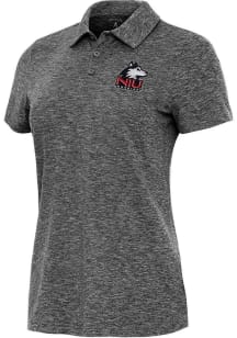 Antigua Northern Illinois Huskies Womens Black Matter Short Sleeve Polo Shirt