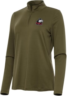 Antigua Northern Illinois Huskies Womens Olive Reprocess Recycled Qtr Zip