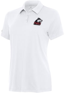 Antigua Northern Illinois Huskies Womens White Reprocess Recycled Short Sleeve Polo Shirt