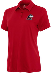 Antigua Northern Illinois Huskies Womens Red Reprocess Recycled Short Sleeve Polo Shirt