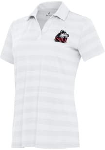 Antigua Northern Illinois Huskies Womens White Tunnel Short Sleeve Polo Shirt