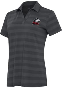 Antigua Northern Illinois Huskies Womens Grey Tunnel Short Sleeve Polo Shirt