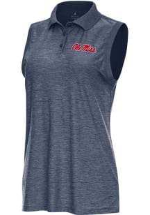 Antigua Ole Miss Rebels Womens Navy Blue Recap Polo Shirt