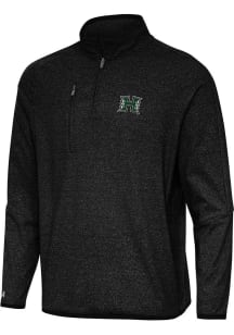 Antigua Hawaii Warriors Mens Black Certain Long Sleeve Qtr Zip Pullover