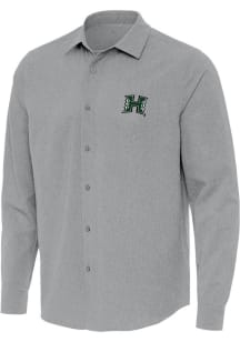 Antigua Hawaii Warriors Mens Grey Exposure Long Sleeve Dress Shirt