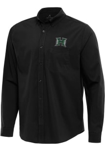 Antigua Hawaii Warriors Mens Black Flight Long Sleeve Dress Shirt