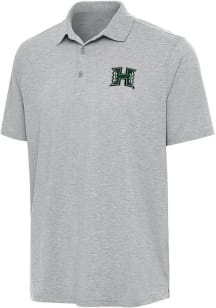 Antigua Hawaii Warriors Mens Grey Par 3 Short Sleeve Polo