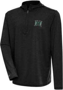 Antigua Hawaii Warriors Mens Black Tidy Long Sleeve Qtr Zip Pullover