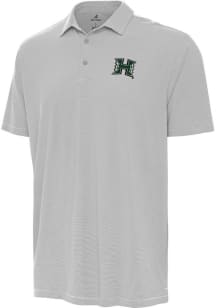 Antigua Hawaii Warriors Mens Grey Twine Short Sleeve Polo