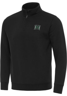 Antigua Hawaii Warriors Mens Black Victory Long Sleeve Qtr Zip Pullover