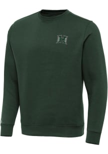Antigua Hawaii Warriors Mens Green Victory Long Sleeve Crew Sweatshirt