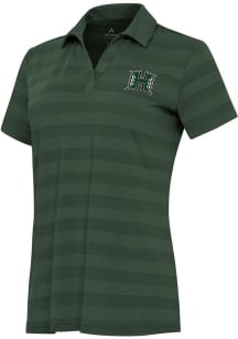 Antigua Hawaii Warriors Womens Green Tunnel Short Sleeve Polo Shirt