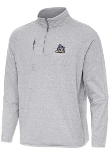Antigua James Madison Dukes Mens Grey Certain Long Sleeve Qtr Zip Pullover