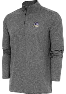 Antigua James Madison Dukes Mens Black Hunk Long Sleeve Qtr Zip Pullover
