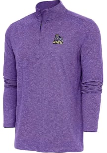Antigua James Madison Dukes Mens Purple Hunk Long Sleeve Qtr Zip Pullover