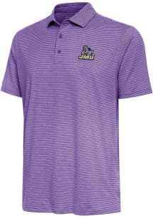 Antigua James Madison Dukes Mens Purple Scheme Short Sleeve Polo