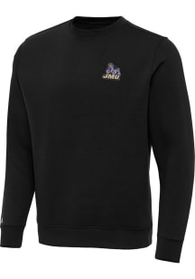 Antigua James Madison Dukes Mens Black Victory Long Sleeve Crew Sweatshirt